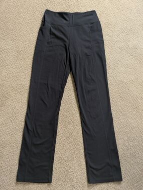 Black Straight-Leg Athletic Pants